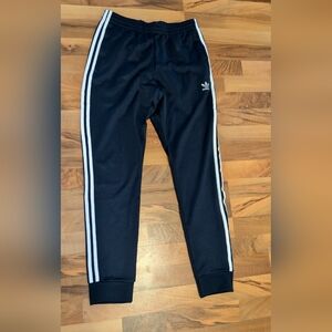 Adidas Mens Navy Joggers with White Stripes